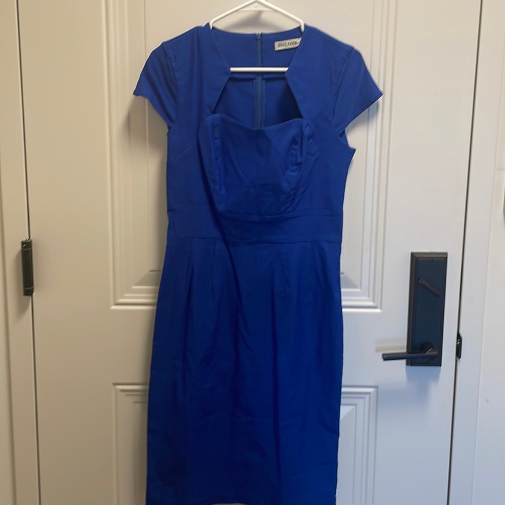 Grace Karin 1950s Design Blue Dress
